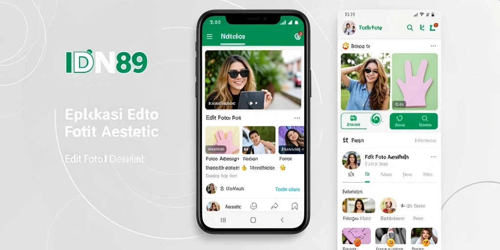 Screenshot utama IDN89 yang menunjukkan antarmuka editing foto yang menarik.