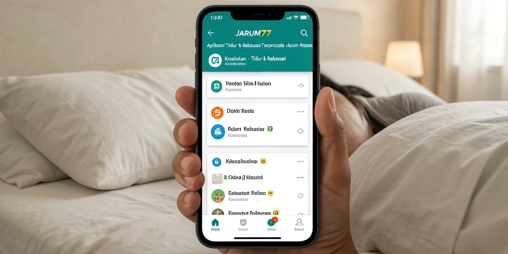 Antarmuka JARUM77 yang menenangkan untuk relaksasi dan tidur.