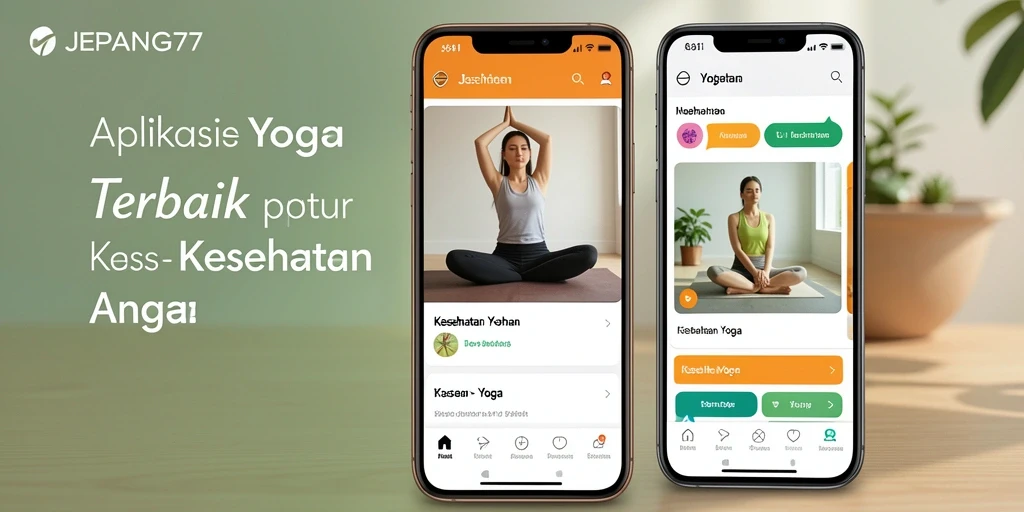 Antarmuka aplikasi JEPANG77 dengan berbagai latihan Yoga.