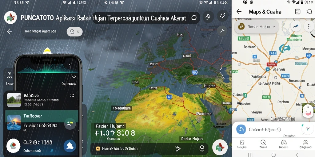 Antarmuka aplikasi PUNCAKTOTO yang menunjukkan informasi Radar Hujan.